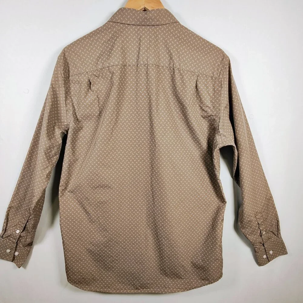 Artefact Slim Men's Large Brown Button-Down Long‎ Sleeve NWOT